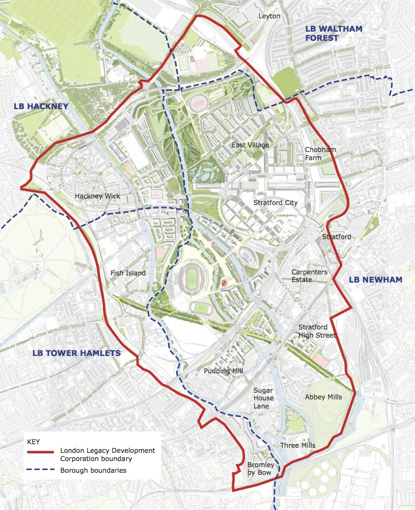 London Legacy Development Corporation Area map